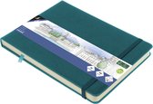 Kangaro schetsboek - A5 landscape - dark turquoise - met elastiek en lint