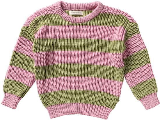 Pull Fille Pinkish Rayé - Taille L - Mélange Acrylique - Doux Et Chaud - Bon état