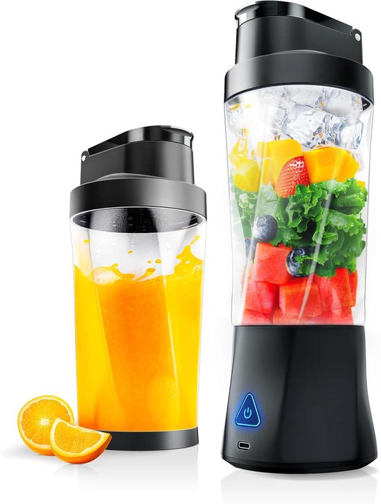 Draagbare Blender 700ml Met 6000mAh Batterij - Mini Smoothiemaker Type-C Oplaadbaar Zilver