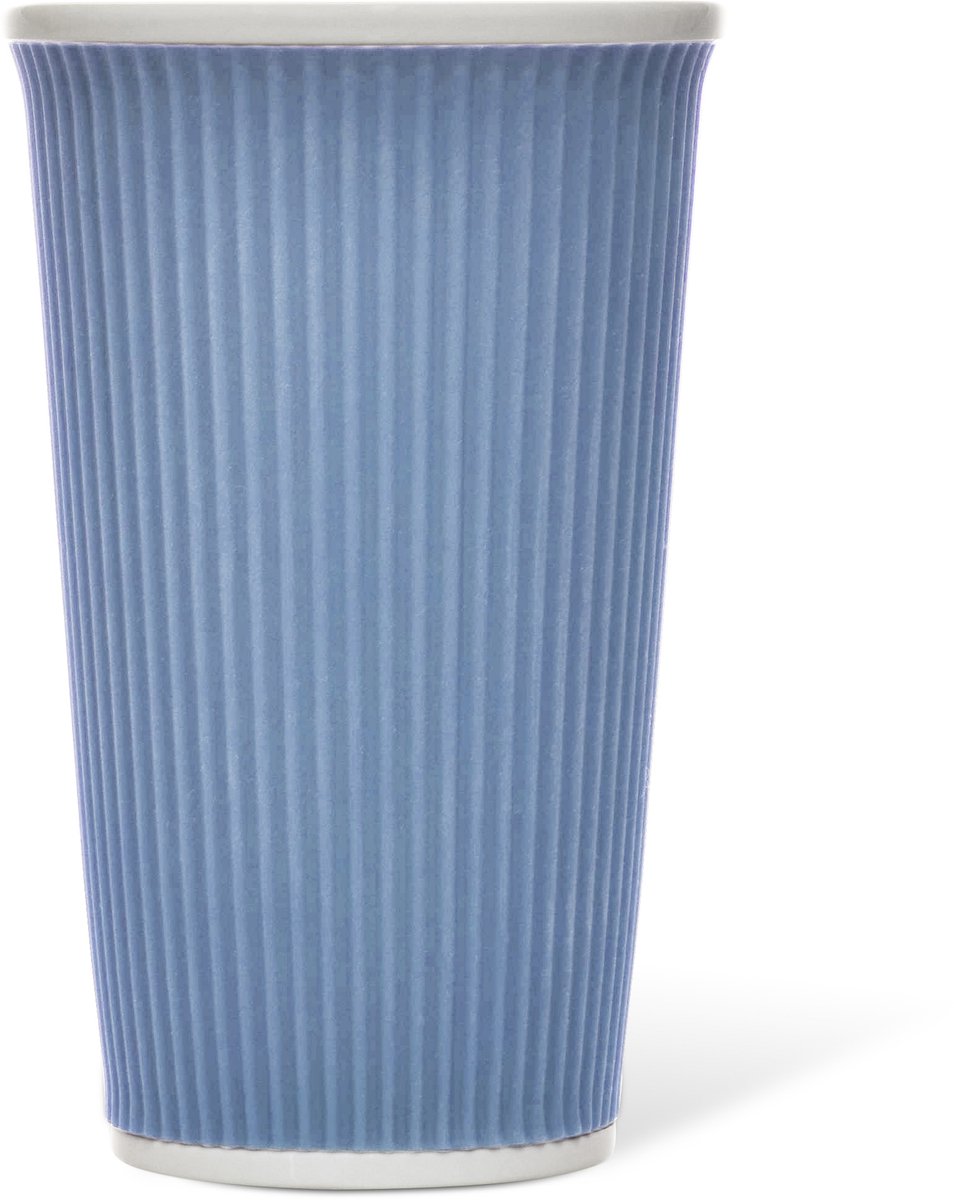 Les Artistes Paris Beker porselein 450ml - met siliconen grip ribbel - Blue - LP-A0924