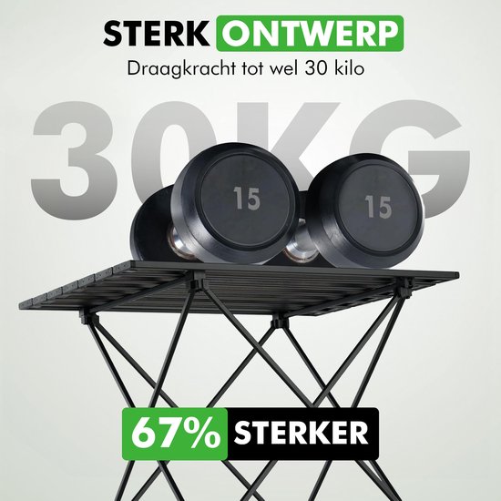 Travelhawk Campingtafel Inklapbaar - Campingtafel Opvouwbaar - Camping Tafel - campingtafel Lichtgewicht - Picknicktafel Kinderen - Zwart - 56x40x40cm - Medium van Merkloos — afbeelding 5