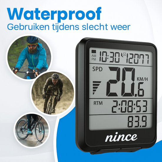 Compteur de Vitesse Vélo Étanche avec Chronomètre et 14