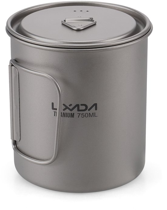 Mug/tasse Camping Titane 450 Ml Ou 750 Ml Avec Couvercle Et
