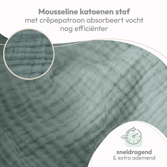 Laleni Hydrofiele Doeken - 100% Katoen - Mousseline - 70x70cm - Lichtgroen - Set van 30 van Laleni — afbeelding 2