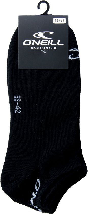Een zwarte sneaker sok met 'O'Neill' logo en maatlabel 39/42.