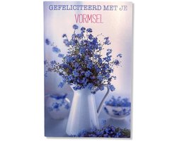 Vormsel Wenskaart Bloemen - 12x17cm - Gevouwen kaart inclusief envelop - Heilig Vormselkaart