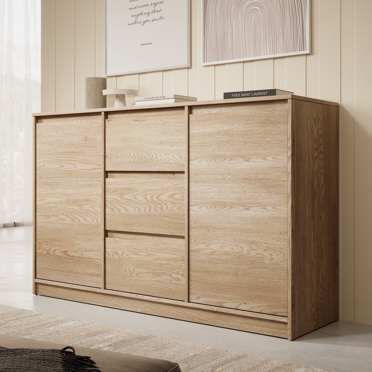 Meubella - Dressoir Cuarto - Eiken - 138 cm