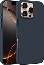 Coverzs luxe leren MagSafe case geschikt voor iPhone 14 Pro (donkerblauw) - MagSafe, luxe leren, premium bescherming