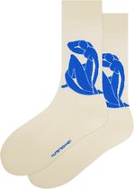 Kunst sokken - Blue Nude: Henri Matisse - Sokken Dames 36 40 - Biologisch Katoenen Sokken - funny socks happy - Vrolijke Sokken - Grappige Sokken - Sokken Cadeau