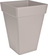 Elho Loft Urban Vierkant Hoog 37 - Bloempot - Warm Grijs - Buiten  - L 36.5 x W 36.5 x H 51.3 cm