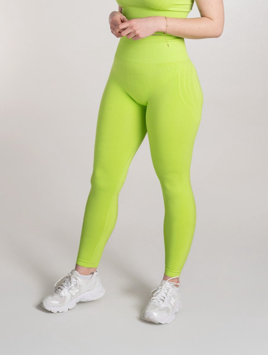Empire Embodied Venus Sportlegging Dames - High Waist Naadloos - Squat Proof - Yoga en Fitness Legging - Gerecycled Polyamide - Lichtgroen - Maat S