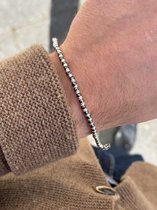 Spadarella Gioielli - SPBR492 - Bracelet - Argent 925 - 3 mm - Hématite gris foncé - 19 Cm - Femme - Homme - Unisexe - Made in Italy