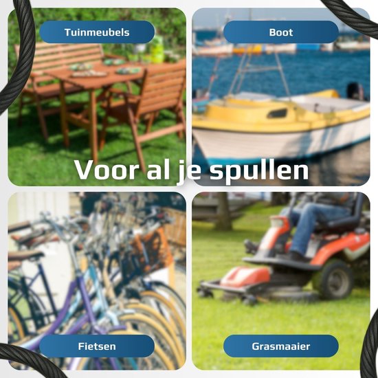 Maxx-Locks Oban Kabelslot 5 meter + ART 4 Muuranker - Staalkabel met Lussen en Slot - Bootslot - Ook Geschikt voor Tuinmeubel of Terras - 12 mm van Maxx-Locks — afbeelding 4