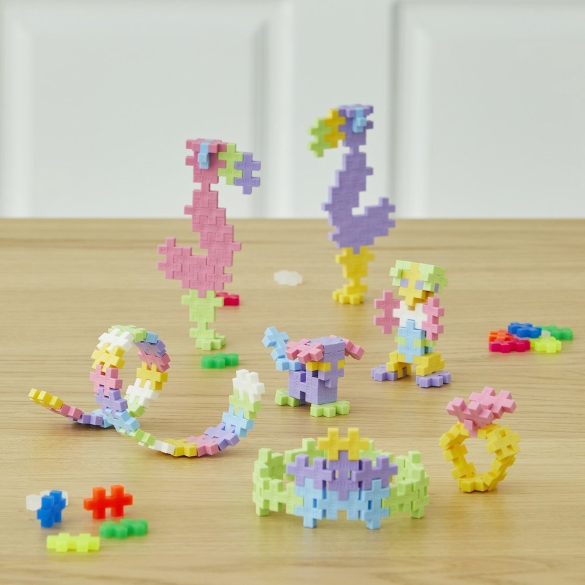 Plus-Plus Basic Reiskoffer pastel 600 delige bouwset Pastel Lila paars - 7003 - Bouwspeelgoed - Constructiespeelgoed - Set met bouwstenen - Vanaf 5 jaar — afbeelding 5