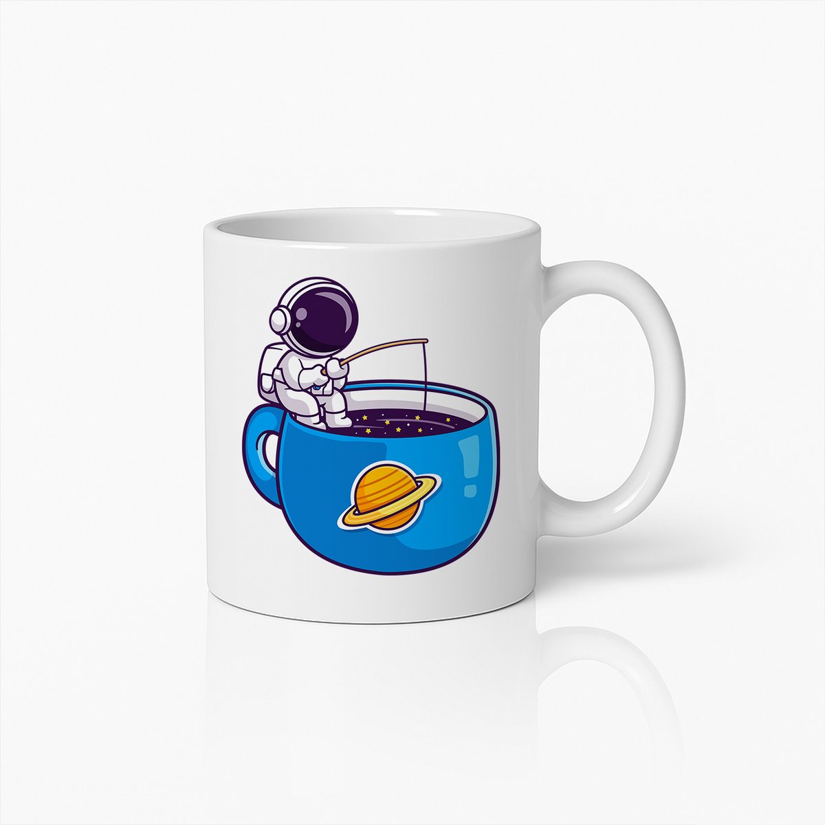 Astronaut Vist in de Ruimte Mok – Unieke Galaxy Koffiebeker voor Dromers en Ruimtefans
