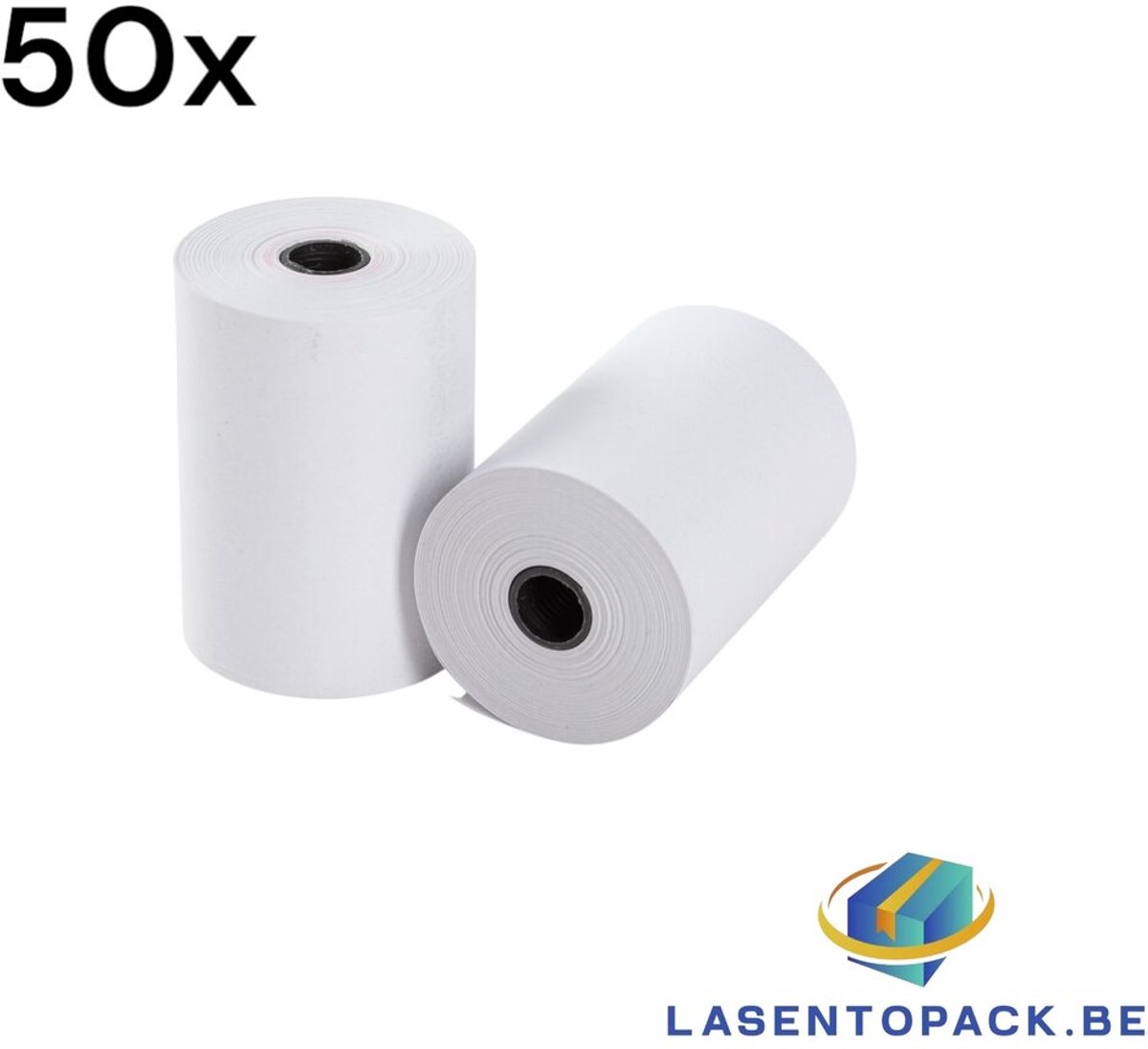 50 x Pinrollen - 57 x 40 x 12 mm, 19m , BPA-vrij, Kassarollen voor mobiele betaalterminal - Bancontact rollen, Thermische rollen