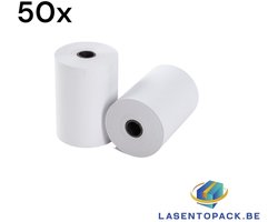 50 x Pinrollen - 57 x 40 x 12 mm, 19m , BPA-vrij, Kassarollen voor mobiele betaalterminal - Bancontact rollen, Thermische rollen