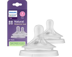 Philips Avent Natuurlijke Zuigreflex – Snelheid 4, 3+ maanden, 2 stuks - SCY964/02 - Flesspenen