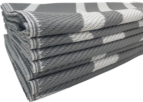 Buitenkleed XXXL 500x270cm campingkleed- grijs - dubbelzijdig - opvouwbaar - kampeerkleed - picknickkleed - vloerkleed