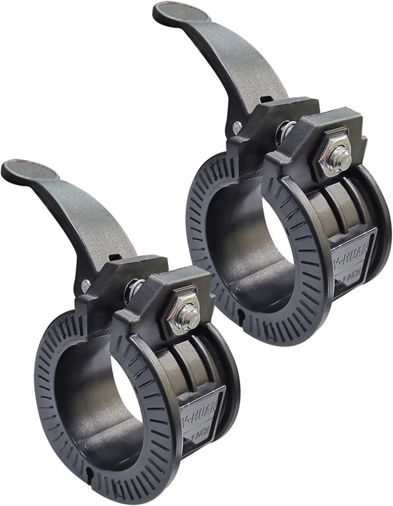 Kigniote 6 stuks 30mm haltersluitingen, halterstangen sluiting, halter snelsluiting, lange halter sluiting, barbell klem, lange halter klemmen voor workout, gewichtheffen, training, fitness
