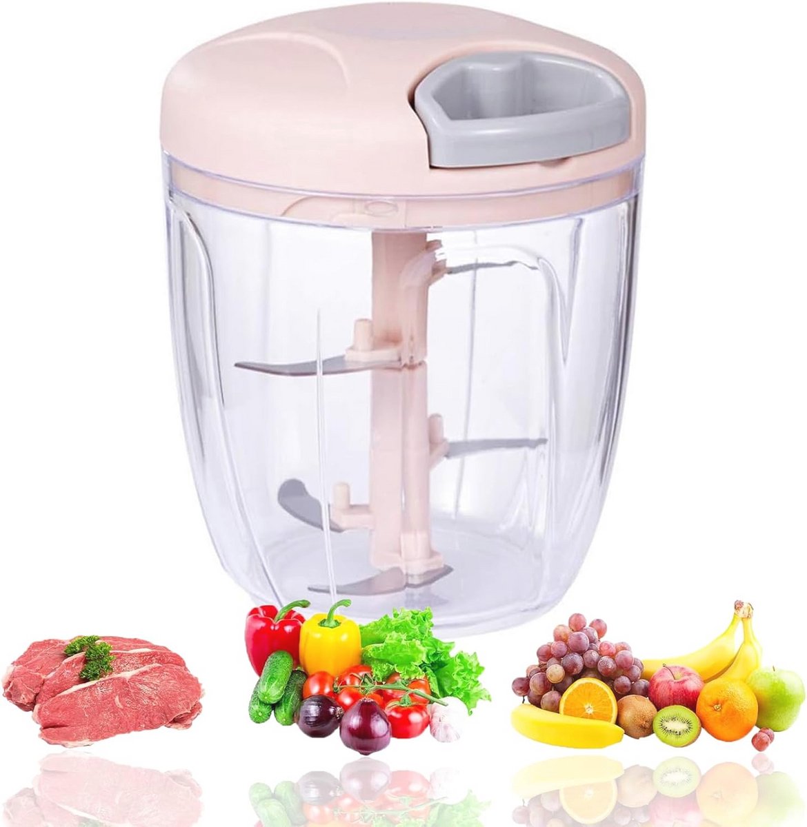 Multifunctionele Hakmolen 900 ml – Ideaal voor Groenten, Fruit, Noten en Babyvoeding