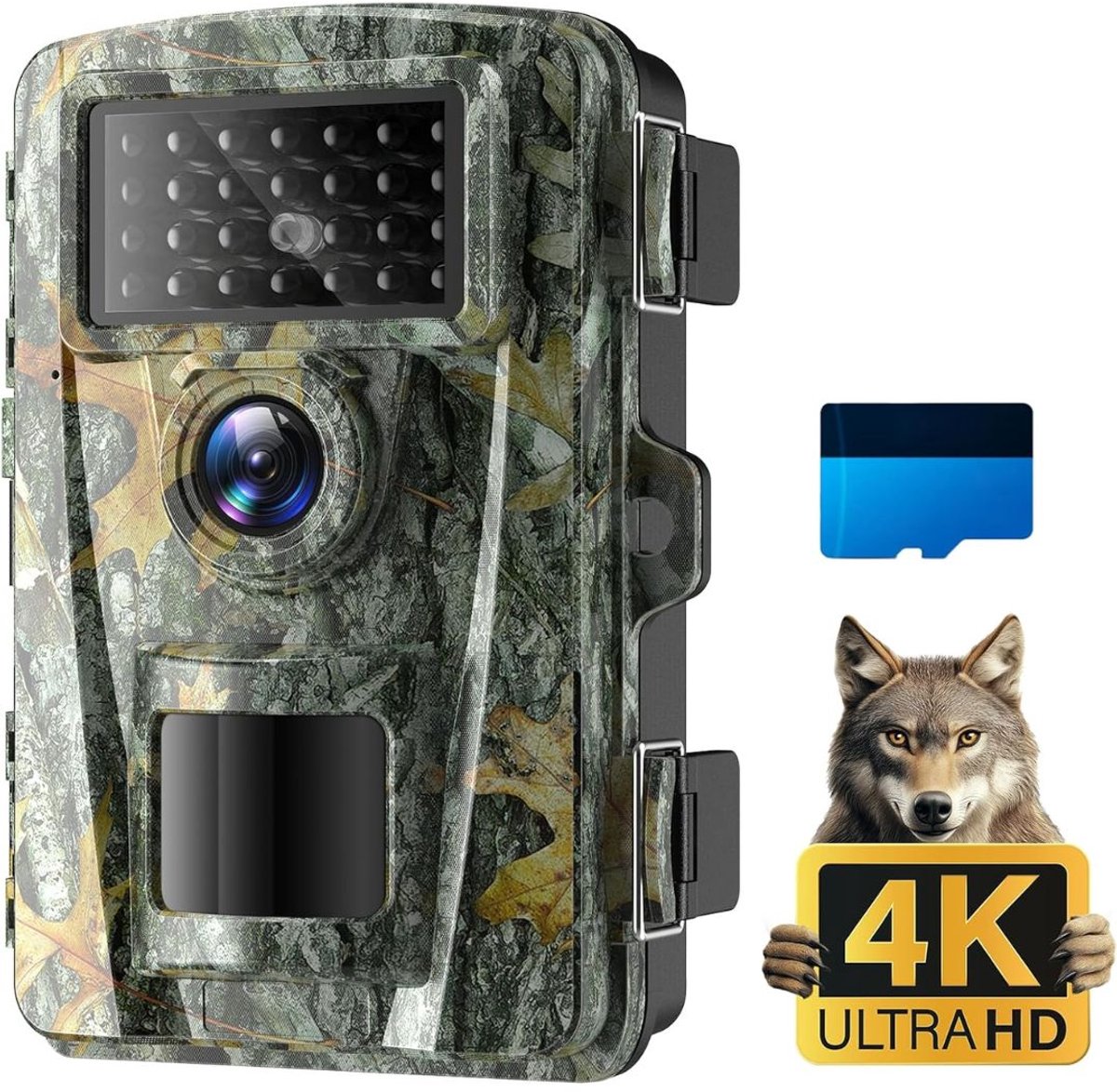 CLGP® Wildcamera met Nachtzicht - Buitencamera voor Buiten - Waterdicht - Wifi - 4K - Groen