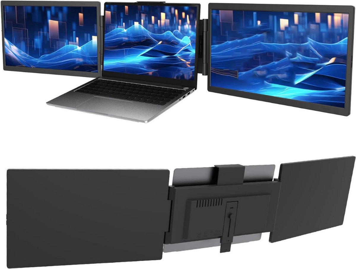 CLGP® Portable Monitor - Tri Screen - Laptop Uitbreider - Full HD
