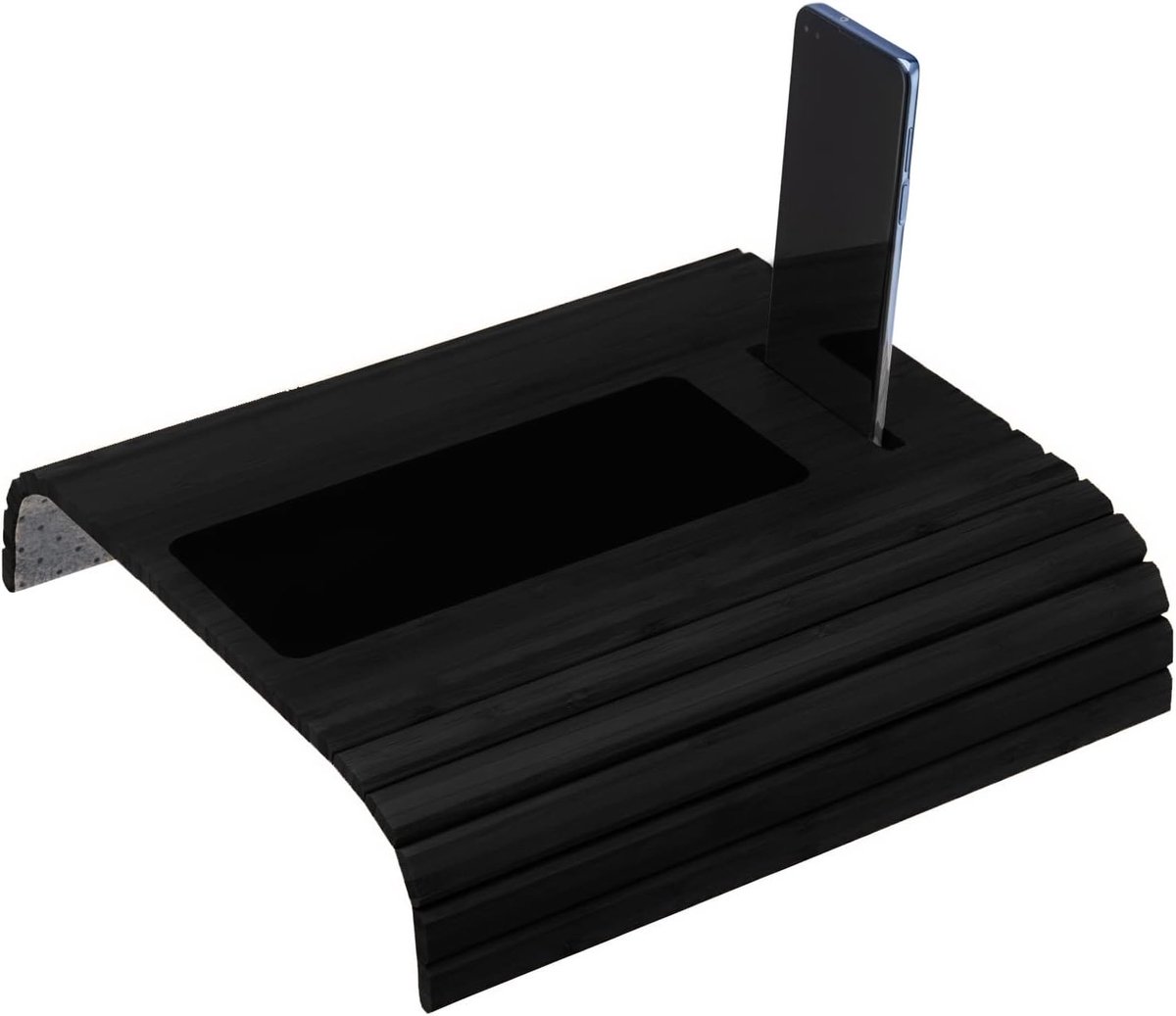 Bamboehouten banktafel met armleuningen - anti-slip - zwart - duurzaam