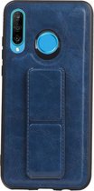 Grip Stand Hardcase Backcover voor Huawei P30 Lite - Blauw