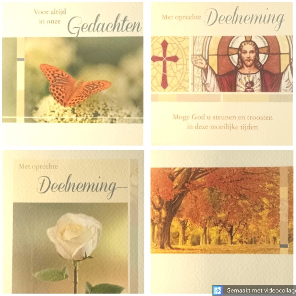 4 Luxe Deelneming Condoleance Wenskaarten - 4 Motieven - Oprechte Deelneming - Condoleance - Sterkte - Sterfgeval - Paperclip Cards - Met Envelop - 16.5x11.5cm - Beileid - Condolence
