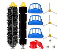 Set van 10 Vervangende Onderdelen voor iRobot Roomba 500 & 600 Serie – Inclusief 1 Hoofdrolborstel, 1 Klopborstel, 3 HEPA Filters, 3 Zijborstels, 2 Reinigingshulpmiddelen – Compatibel met 614 620 650 660 680 690 695 675 671 677 655 645 595 585 564