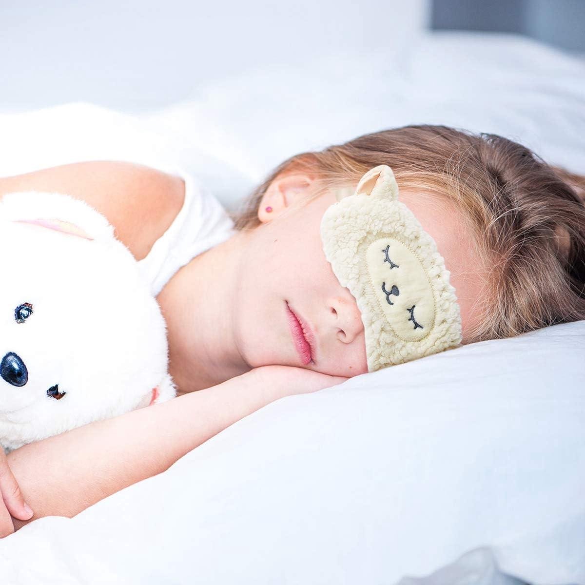 Ulife Mall Grappig 3D schattig haas slaapmasker pluche slaapbril oogmasker voor slapen reizen oogmasker met verstelbare elastische band slaapmasker oogafdekking voor kinderen meisjes jongens dames