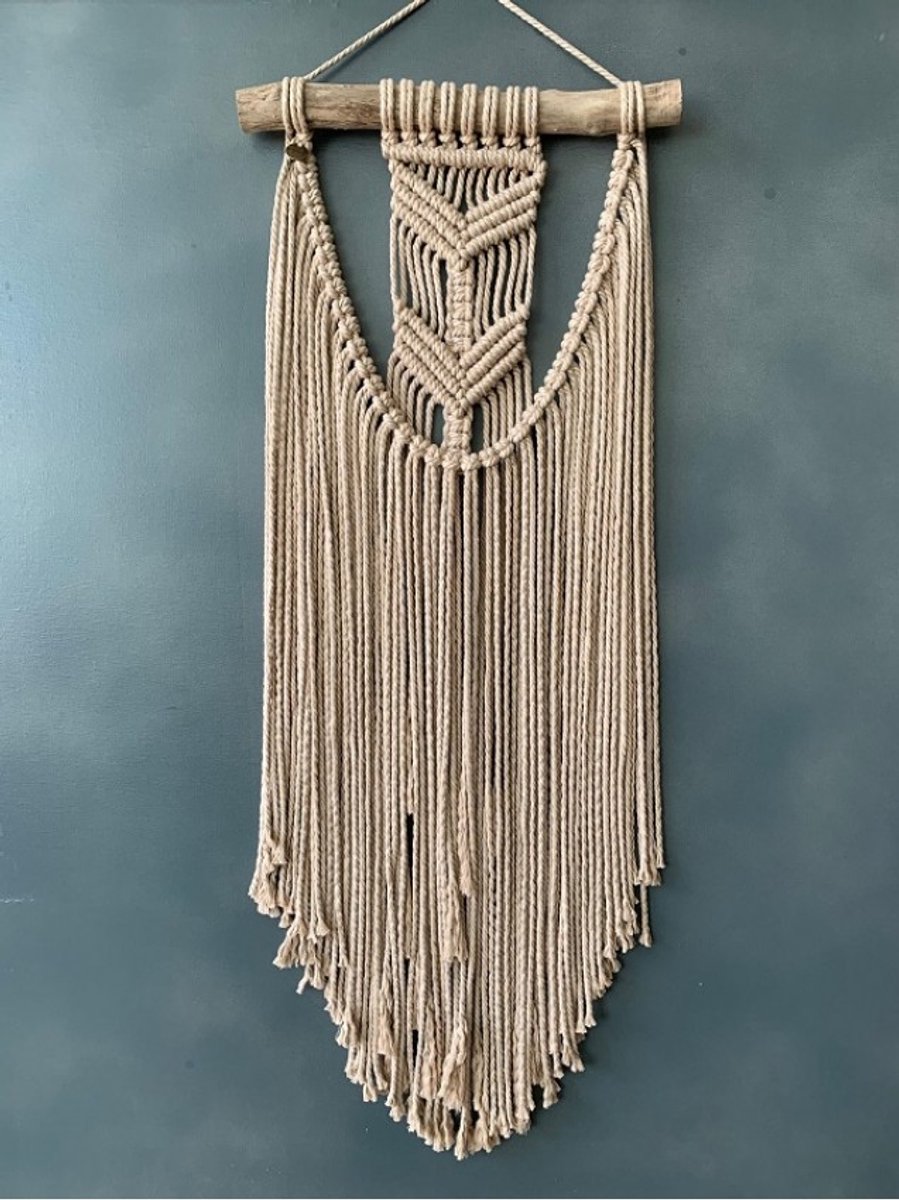 MotivaGems Macrame wandkleed Uil - Muurdecoratie - Macramé - Interieur - Boho - Japandi