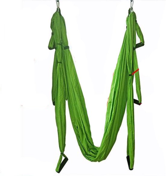 Nixnix® - Yoga hangmat - Groen - Aerial swing - 3 handgrepen tot 300kg