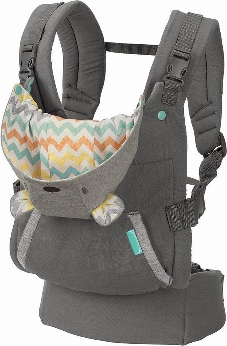 Framehack - Ergonomische Baby Draagzak verwijderbare Hoodie / Capuchon - Voor Buik / Rug drager - Babydrager Grijs