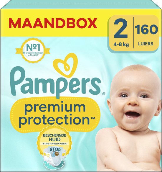 Pampers - Premium Protection - Maat 2 - Maandbox - 160 Stuks - 4-8 kg