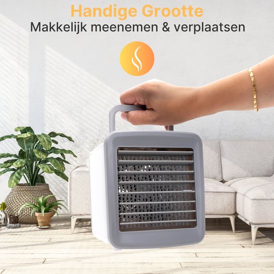 Mini Airco – Mobiele Airco – Ventilator – Aircooler – Koelsysteem – Luchtkoeler – Nachtlamp - Cadeau - Verrassing