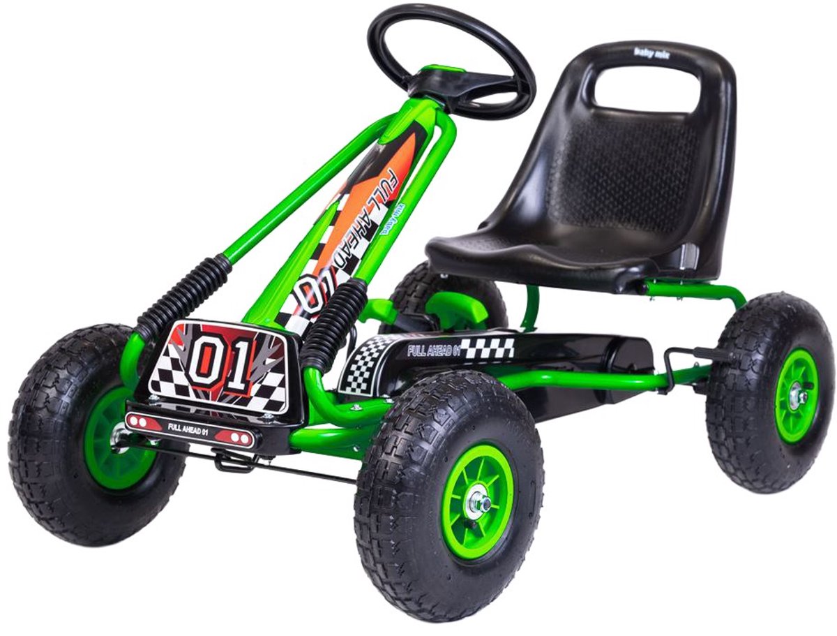 Baby Mix - Traptractor - Trapkart scheermesgroen kunststof - kinderfiets - trapkar - speelgoed - buitenactiviteit - rit - avontuur