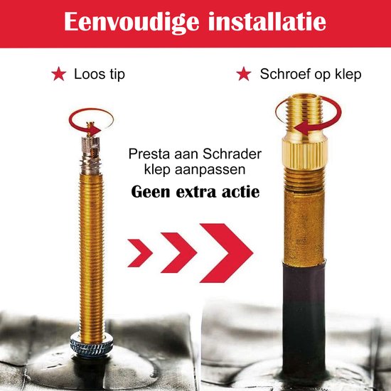 Fiets ventieladapter set - universeel - voor auto, compressor, bal - opblazen - fietsaccessoires - volwassenen - mixkleur - standaardformaat - 21 stuks — afbeelding 2