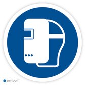 Simbol® - Autocollants Le port du masque de soudure est obligatoire (M019) - Format 25 x 25 cm.