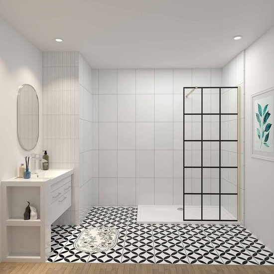 Douchewand 100 x 200 x 8 mm. Glazen Nano Douchewand 100 x 200 CM