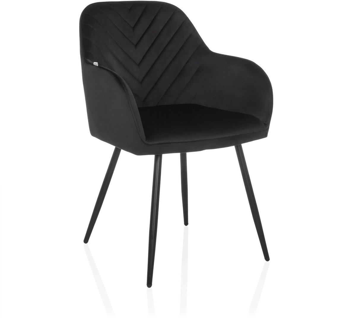 hjh LIVING Eetkamerstoel / schaalstoel CHARVELLE stof zwart hjh LIVING