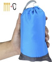 ZYLARO XXL Waterdicht Picknickkleed – 210x200 cm - draagbare Strandlaken zandvrij - met draagtas en ABS-haringen - voor camping, park, tuin, strand, picknick - blauw