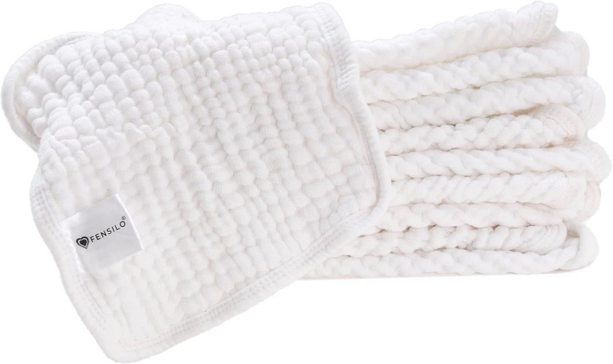 Image of Absorberende Babydoekjes voor Kinderen - 10 Lagen, 25x25 cm, Zachte Mousseline Luiers