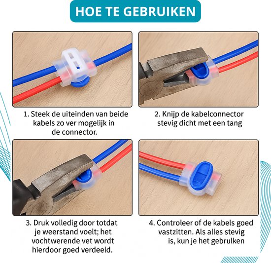 50 stuks Soldeerhulzen Waterdicht - Blauw - 16-14AWG