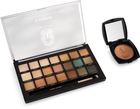 Glam Set - Egyptian Powder Bronzer + D'Amour Oogschaduw Palette (21 kleuren en kwast)