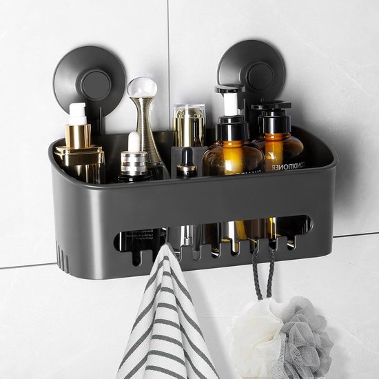 Douche Caddy Over De Deur Zwart – 5 Lagen Hangende Badkamer Organizer Met 28 Haken En 2 Tandenborstelhouders Geen Boren