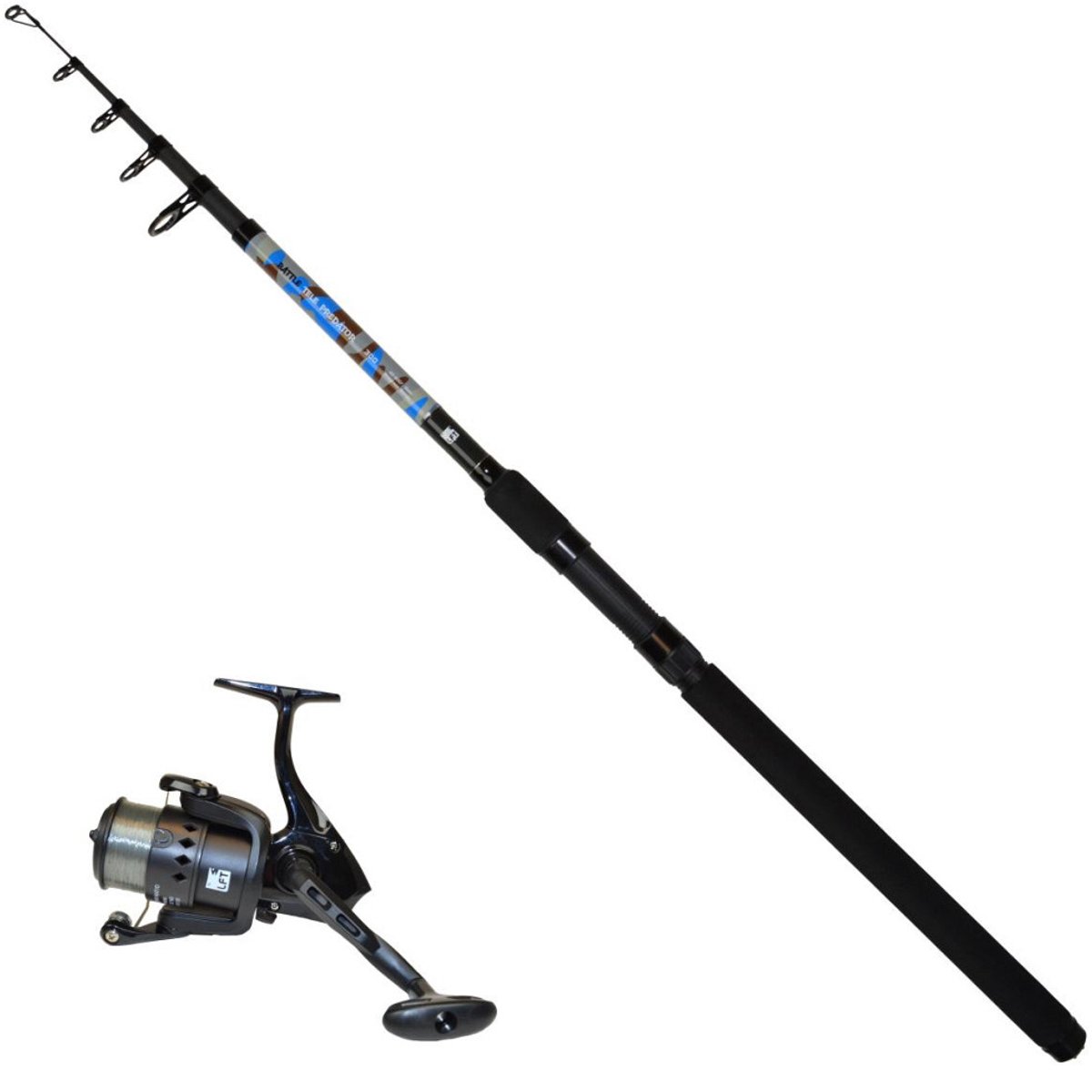 Telescoophengel - met molen - LFT - Blauw Camou - 3.00m - predator - Hengelset