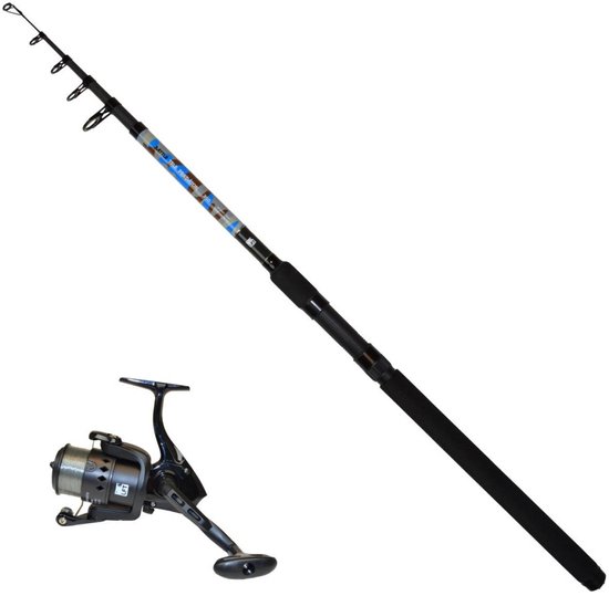 LFT telescoophengel – 3.00m – blauw camou – met molen