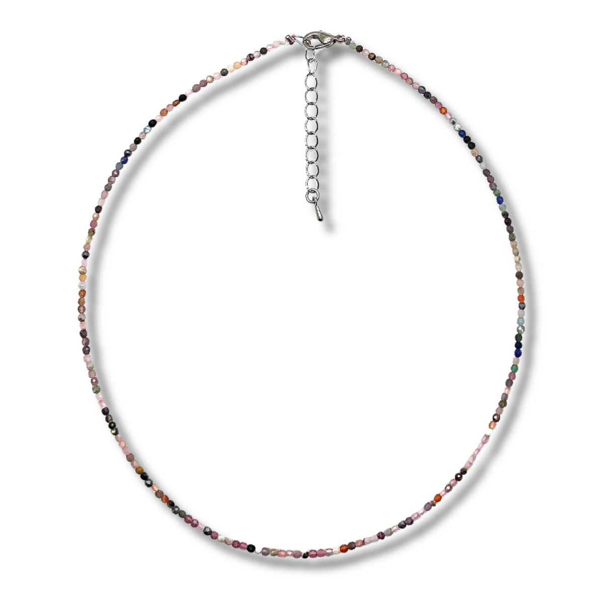Collier - ketting - multicolor - lengte 40 cm - 2 mm dik - Natuurstenen